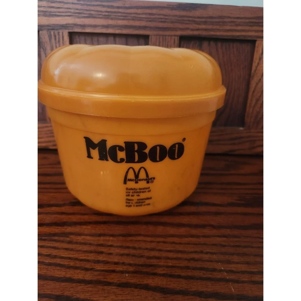 1986 Vtg McDonalds McBoo Pumpkin Bucket Halloween McDonald's No HANDLE See Photo